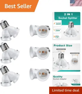 US-E26-2IN1-6P DICUNO Socket Splitter Adapter Standard Base