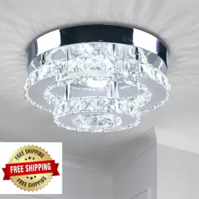 B0CLV9DKBT DIISUNBIHUO Crystal Flush Mount Chandelier Led