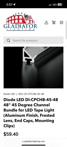 DI-CPCHB-45-48 DIODE LED Channel Tape Light Frosted Lens