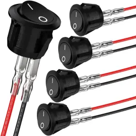 10540 DIYHZ Round Rocker Switch Ac Solder Lug Spst Pin