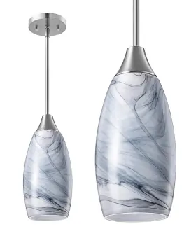 B0CFZLPS8V EDISHINE Handblown Art Glass Pendant Light Fixture