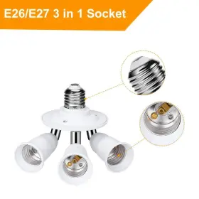 612032832940 ELECTOP Socket Splitter Bulb Base Adapter Lamp #3