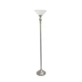 LF2001-BSN ELEGANT DESIGNS Light Torchiere Floor Lamp Glass