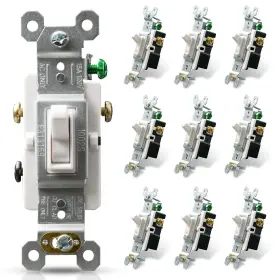 1002S-WH ELEGRP Toggle Light Switch Framed Ac Amp