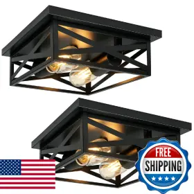 B0FJM174TR ELEKEED Flush Mount Ceiling Light Fixture Square