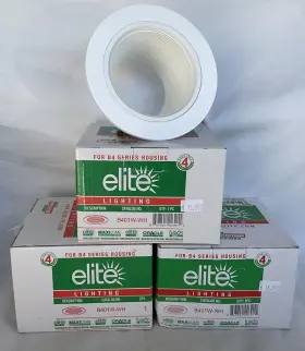 B401-W-WH ELITE Lighting Stepped Baffle Regressed