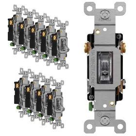 83150L-C-10PCS ENERLITES Toggle Light Switch Single Pole