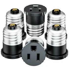 E26T3P6PB ERQILUJI Pack Light Socket Plug Adapter Bulb