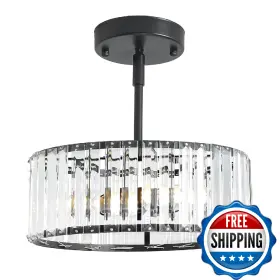 B0FK2B7XYH ETIRUETY Crystal Chandelier Dining Semi Flush