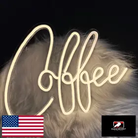 B0FFMDQ88H EXORUN Coffee Neon Sign Bar Wall Brightness Led