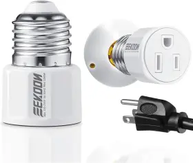 FEEKOON-OUTLET-0030 FEEKOON Prong Light Bulb Socket Adapter