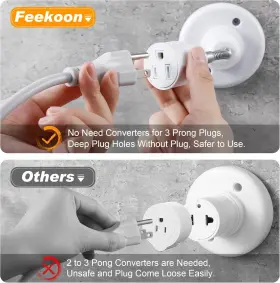 445040851848 FEEKOON Outlet Socket Adapter Prong Standard #2