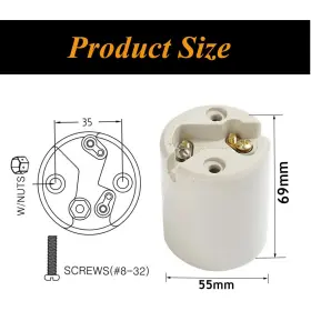 766330543234 FINELED Mogul Base Porcelain Lampholder Keyless #2