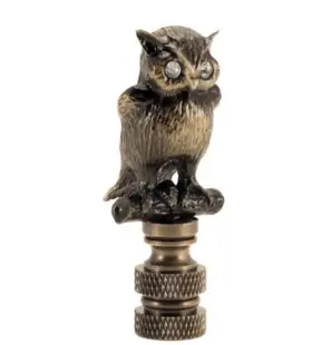 B381A FINIAL SHOWCASE Night Owl Lamp Antique Glass Eyes
