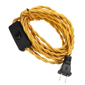 609044735475 FIPUX Golden Covered Lamp Cord Plug Repairing