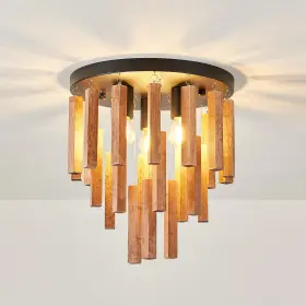 B09CKXZCFD FIVOOTVI Boho Wood Semi Flush Mount Ceiling Light