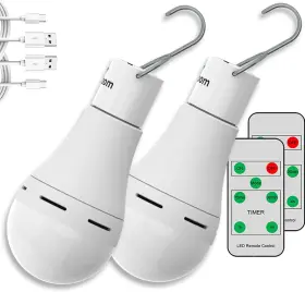 FLH60-USB2 FLYHOOM Usb Rechargeable Light Bulbs Remote Timer
