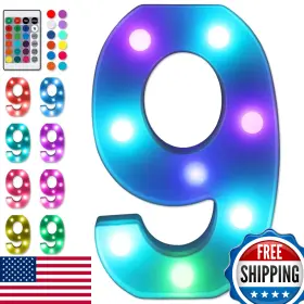 B08LKDD8T4 FOAKY Colorful Led Lights Remote Marquee Sign
