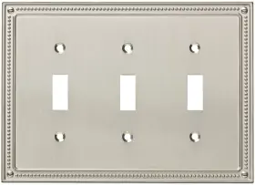W35066-SN-C FRANKLIN BRASS Classic Beaded Triple Toggle Wall