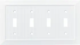 W35275-PW-C FRANKLIN BRASS Classic Beadboard Quadruple Toggle