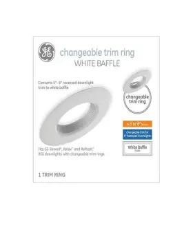 6-IN GE Changeable Ring Baffle Recessed Recess