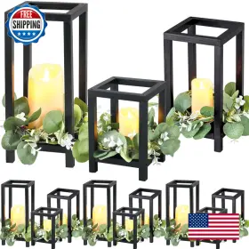 B0CL6V13ZX GEELIN Set Wooden Wedding Lantern Centerpiece