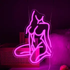 B0D3WDQDV6 GEVBAY Lady Neon Sign Wall Pink Led Light Up Bar