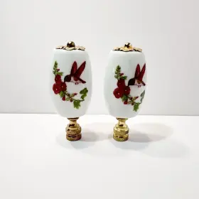 98C615 GIFTCO Ceramic Hummingbird Lamp Ornament Finial Topper