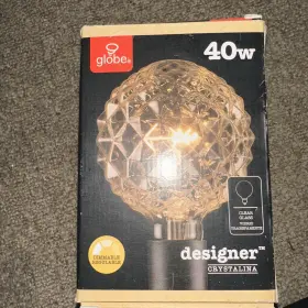 3806775 GLOBE ELECTRIC Designer Crystalina Incandescent Light