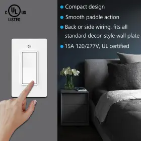 HY-SW-1 GREENCYCLE Single Pole Decorator Wall Light Switch #3