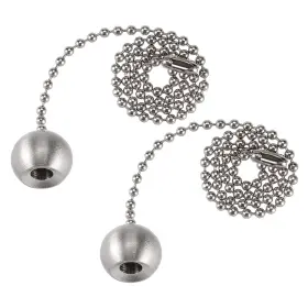 Gryfton 609876949514 2pcs Brushed Nickel Decorative Ball Pendant With 12 Inch Pull Chain For Light Gryfton 609876949514 2pcs Brushed Nickel Decorative Ball Pendant With 12 Inch Pull Chain For Light
