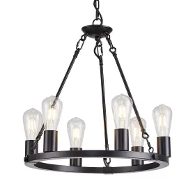 B0D78D9V8L GYNAZIX Farmhouse Wagon Wheel Chandelier Round