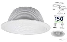 SB30-WHT HALO Bros Stepped Baffle Recessed Recess Light