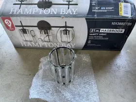 Hampton Bay 1013882735 Crystal Glass Shade For 21 Inch 3-light Black Vanity Light