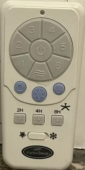 A25-TX025 HARBOR BREEZE Ceiling Fan Light Wireless Remote Pin