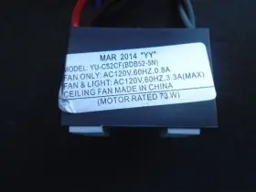 BSDB52-5N HARBOR BREEZE Ceiling Fan Wiring Harness Switches #3
