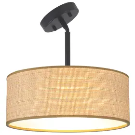 B0FF48X2VZ HEIRCIDO Rattan Sloped Ceiling Light Fixture Boho