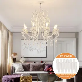 783926790858 HELUNSI Tall Candle Socket Covers Chandelier #3
