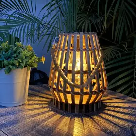 Herjiatk B0bqykxtww Solar Hanging Lantern Outdoor Waterproof Natural Bamboo Lanterns