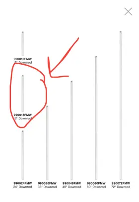 990018FMW HINKLEY LIGHTING Ceiling Fan Down Rod