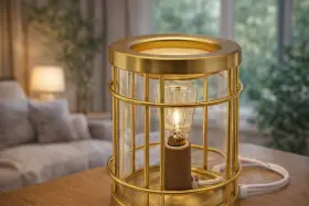 Home Eb-051 Brass Electric Candle Wax Melt Warmer Lamp Glass Fragrance Oil Decor