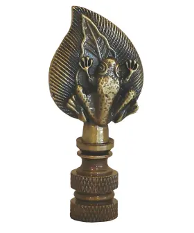 69889 HOMECONCEPT Frog Lily Pad Lamp Finial Antique