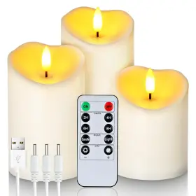 B0C77XYS1T HOMEMORY Rechargeable Led Flameless Candles Remote