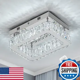 B0BYJCQVTN HOMLAITING Crystal Led Ceiling Light Fixture Flush