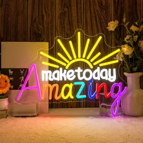 B0FHPX7MNV HORSENEON Neon Sign Colorful Sun Led Light Wall