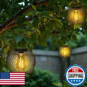 B0FMQ2HNGZ HOTEAGLE Solar Mesh Globe Pendant Lights Led