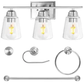 B07ZF43BKH HYKOLITY Vanity Light Fixture Bathroom Set Towe