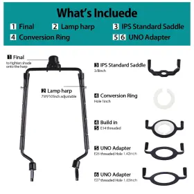 780861520946 HZHFCB Orb Lamp Shade Harp Holder Kit #2
