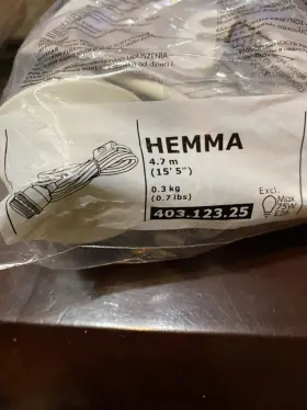 403.123.25 IKEA Hemma Light Cord Watts
