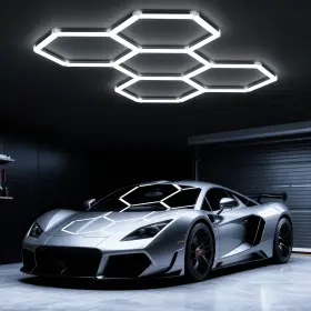 B0FPR6Q8HV IPACKORIN Hexagon Garage Lights Grids Led Ultra